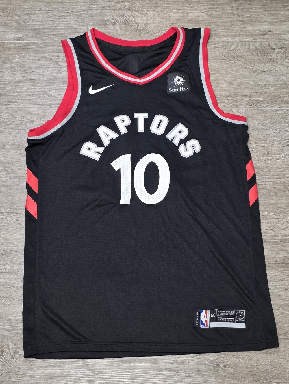 Toronto Raptors #10 DeMor DeRozan Jersey Sz 50 - XL NBA Swingman Nike 2017-18